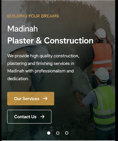 Professional plastering work in Madinah